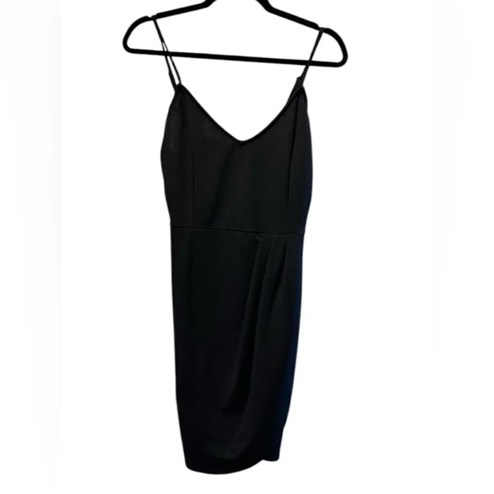 NWOT BEBE Women’s Little Black Mini Dress Adjustable Straps - Size Large - Picture 6 of 8